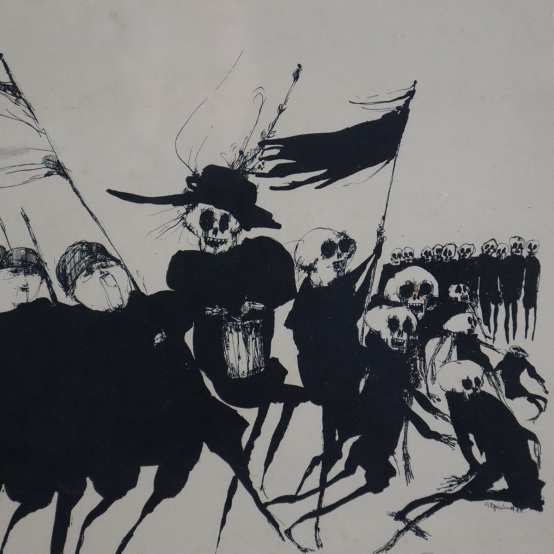 Degenhardt, Gertrude (*1940) - "Soldat, Soldat" (1967), Lithografie, im Stein signiert, datiert und - Image 3 of 8
