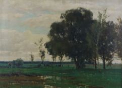 Egersdörfer, Andreas (1866 Nürnberg - 1932 Frankfurt am Main) - Baumbestandene Auenlandschaft mit S