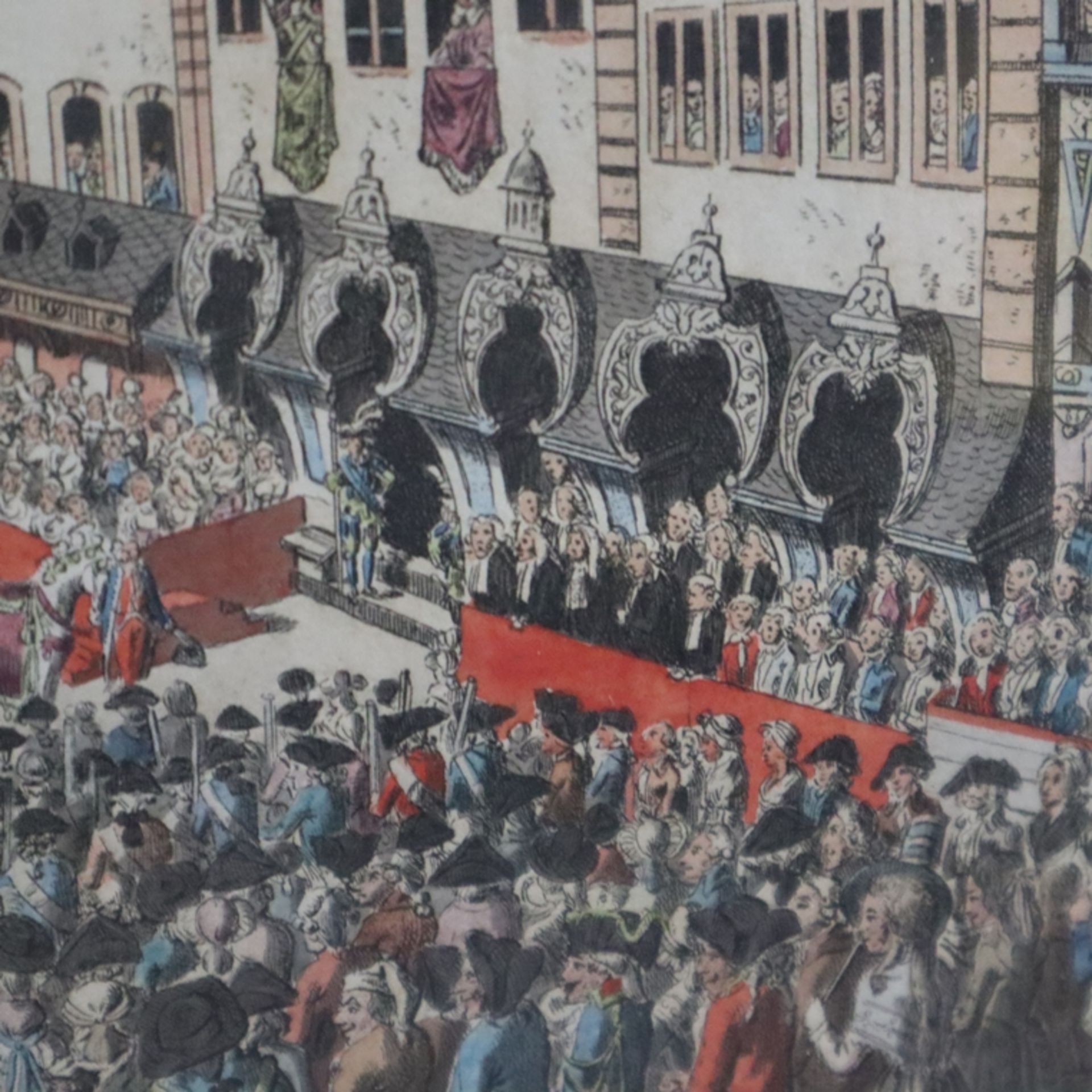 Kaiserkrönung Leopolds II. in Frankfurt am Main - "Der Roemerberg in Frankfurt am Main Am Krönungst - Bild 7 aus 12