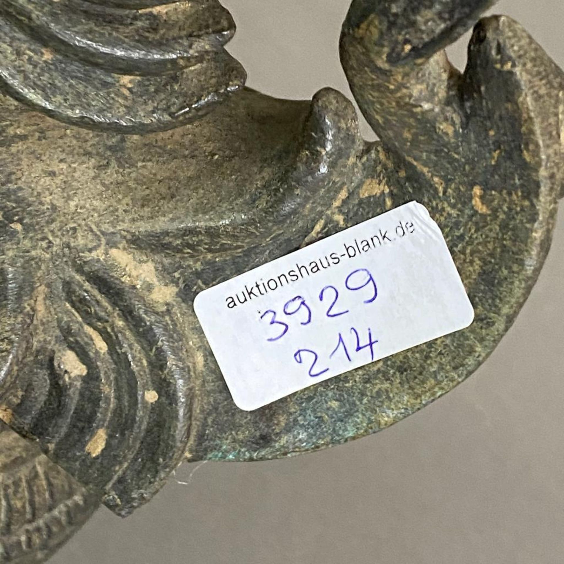Großes altes Opiumgewicht - in Gestalt einer Hintha (mythischer Vogel) auf konischem rundem Sockel, - Bild 10 aus 10