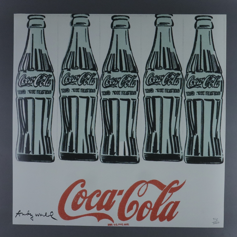 Warhol, Andy (1928 Pittsburgh - 1987 New York, nach) - "Coca Cola", Granolithographie auf festem Pa - Image 4 of 4