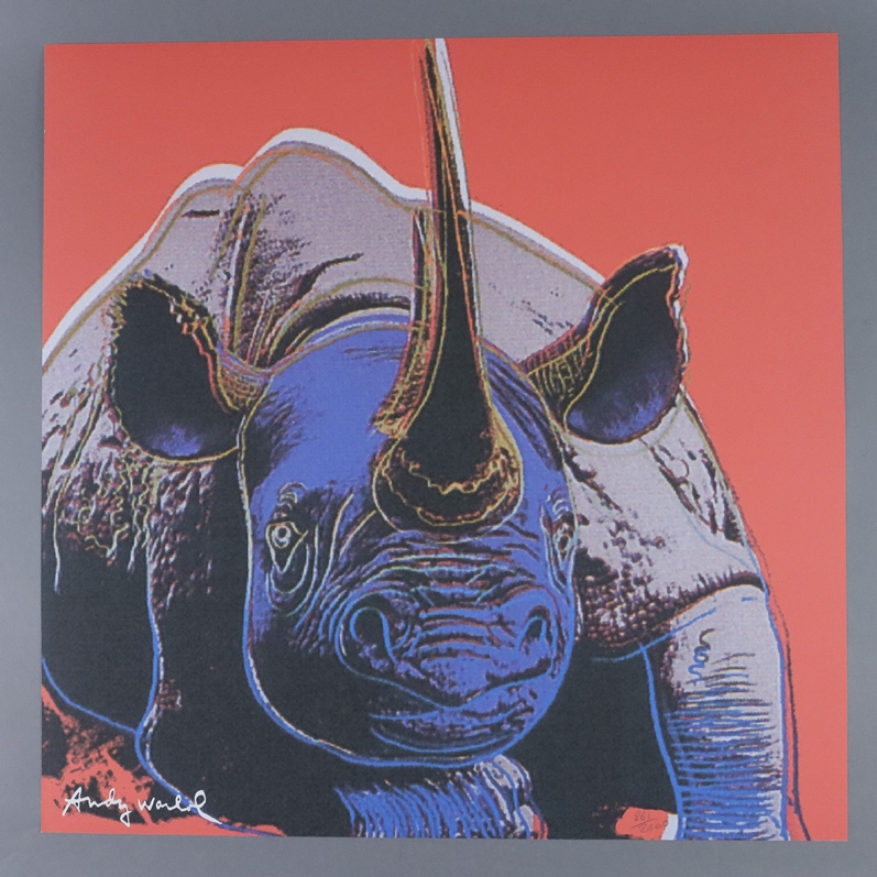 Warhol, Andy (1928 Pittsburgh - 1987 New York, nach) - " Black Rhinoceros / Schwarzes Nashorn", Gra - Image 4 of 4