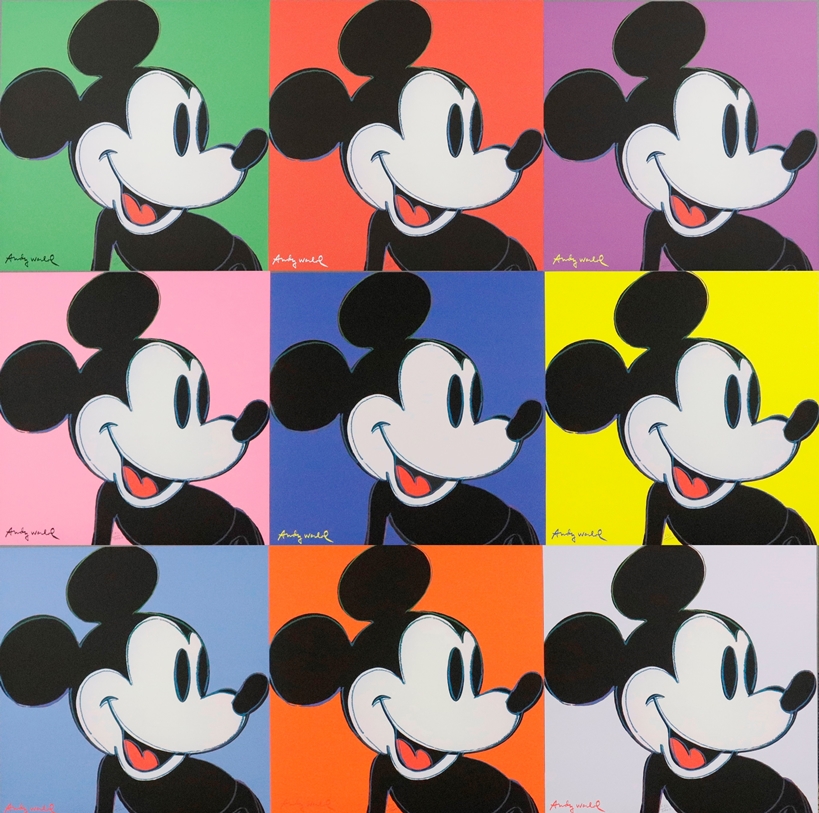 Warhol, Andy (1928 Pittsburgh - 1987 New York, nach) - "Mickey Mouse", 9 Granolithographien in vers