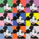 Warhol, Andy (1928 Pittsburgh - 1987 New York, nach) - "Mickey Mouse", 9 Granolithographien in vers