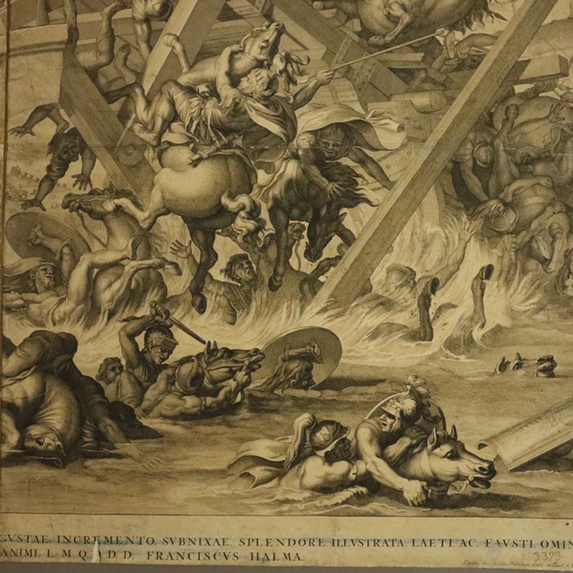 Audran, Gerard: (1640 Lyon - Paris 1703) - Leporello mit drei Schlachtenszenen nach Charles Le Brun - Bild 4 aus 14
