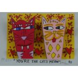 Rizzi, James (1950-New York-2011) -"You're the Cats Meow", 1990, 3-D-Farblithographie, unten in Ble