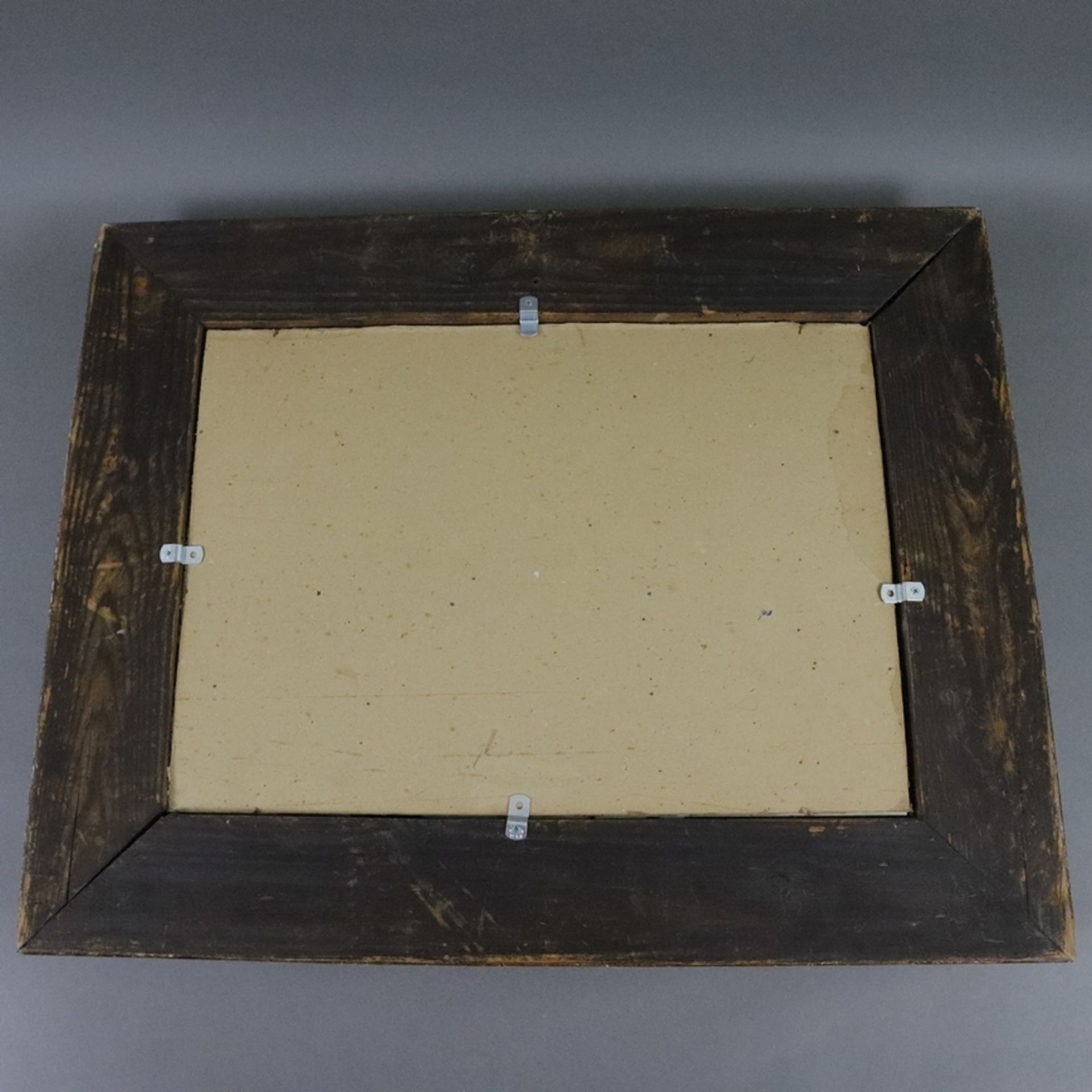 Wandspiegel - Holz, Stuckdekor, vergoldet, rechteckige Spiegelplatte, Innenmaße: 45x32cm, Außenmaße - Bild 4 aus 4