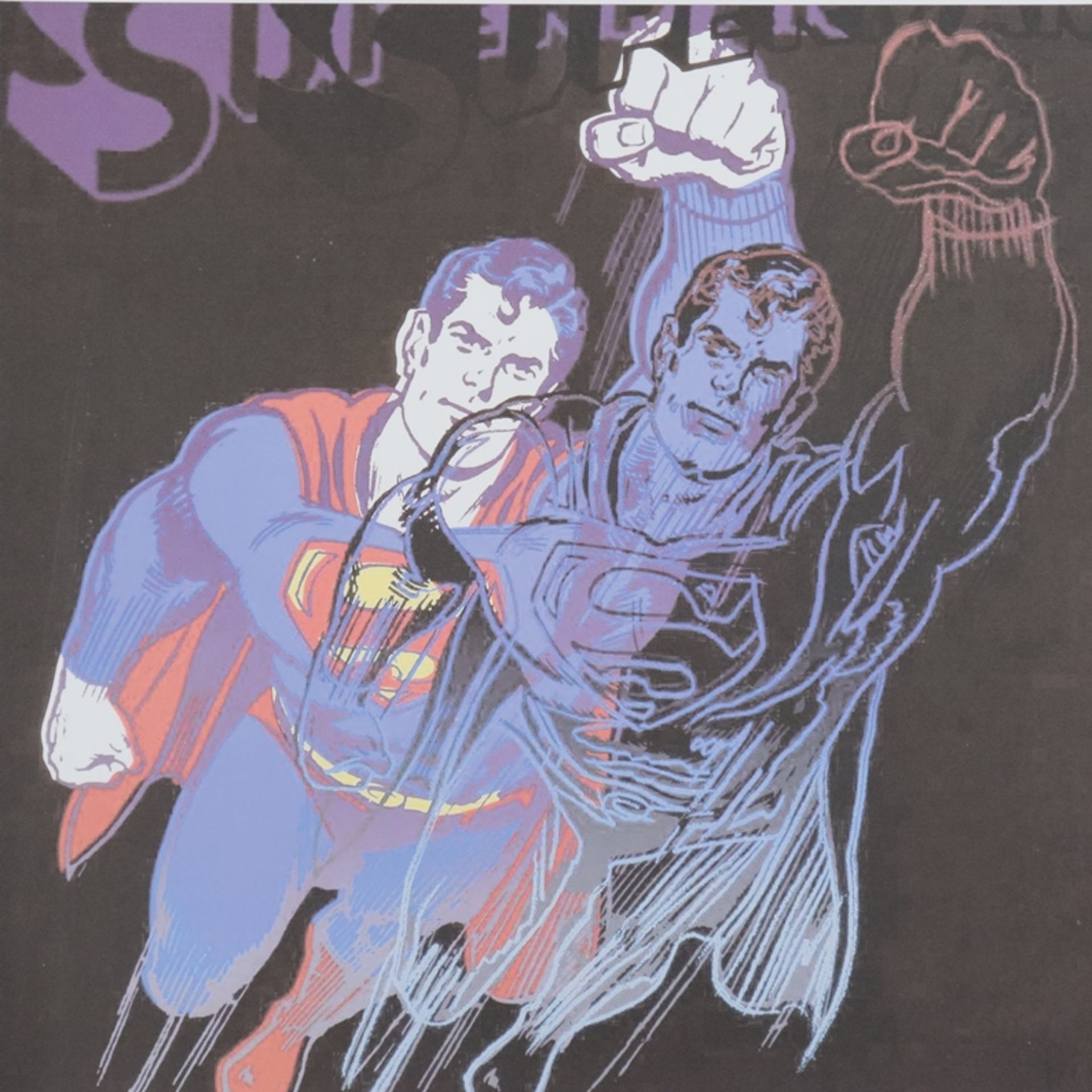 Warhol, Andy (1928 Pittsburgh - 1987 New York, nach) - "Superman", Farboffsetlithografie auf Arches - Bild 3 aus 6