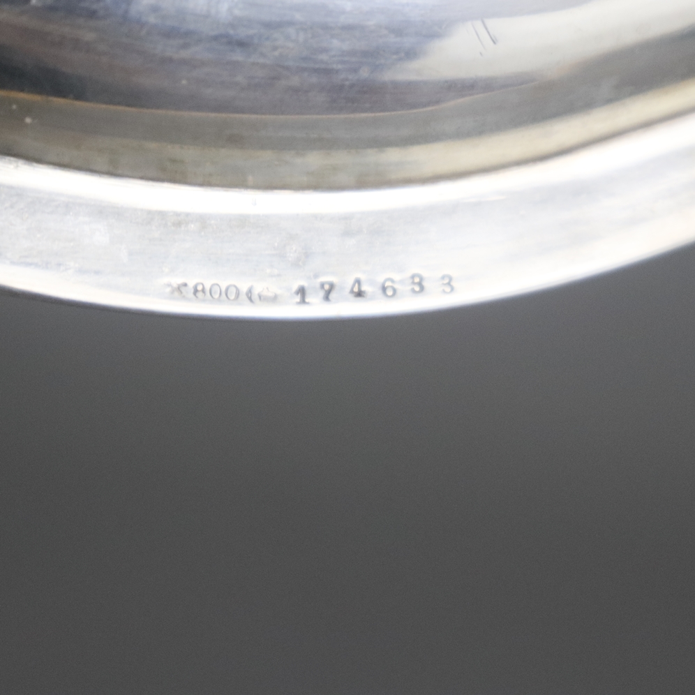 Silbertablett im Barockstil - Wilkens&Söhne, 800er Silber, ovale Form mit geschweiftem Rand, gestem - Image 5 of 5