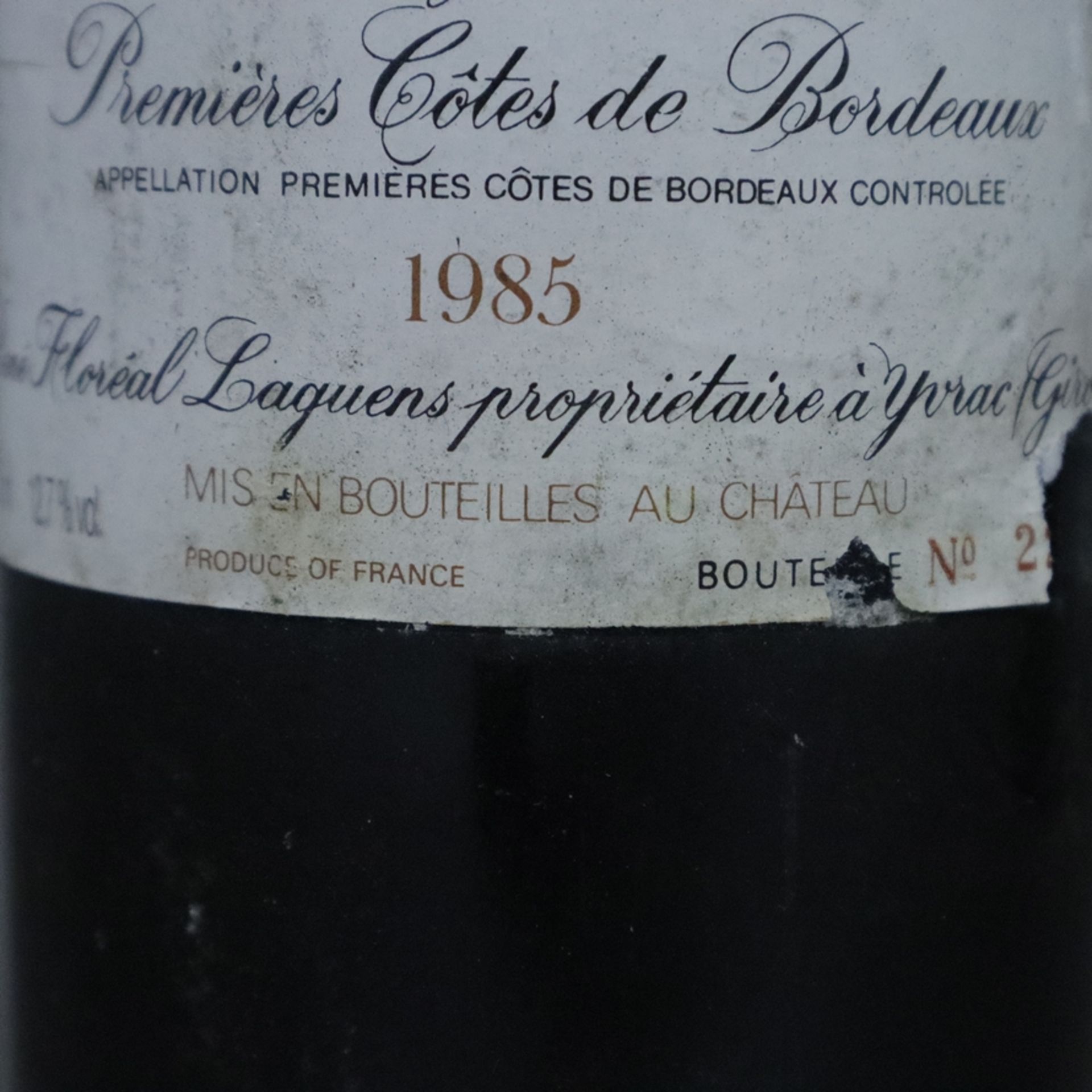 Weinkonvolut - 2 Flaschen - 1985 Château Lafitte-Laguens Côtes de Bordeaux, France, - Image 7 of 9