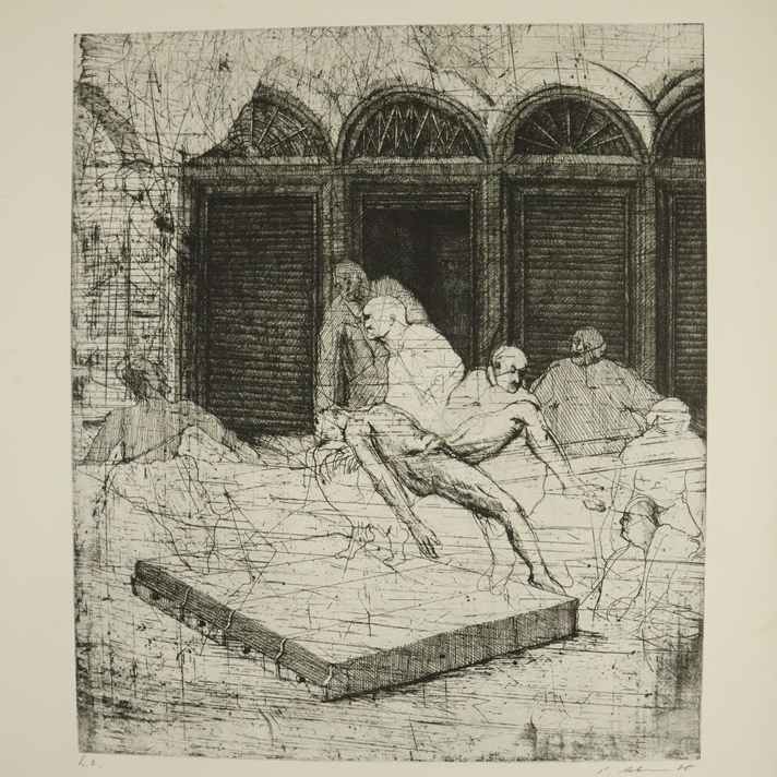 Ackermann, Peter (1934-2007) - "In Gesellschaft", Mappe mit 6 Radierungen, Rembrandt-Verlag, 1970, - Image 3 of 6