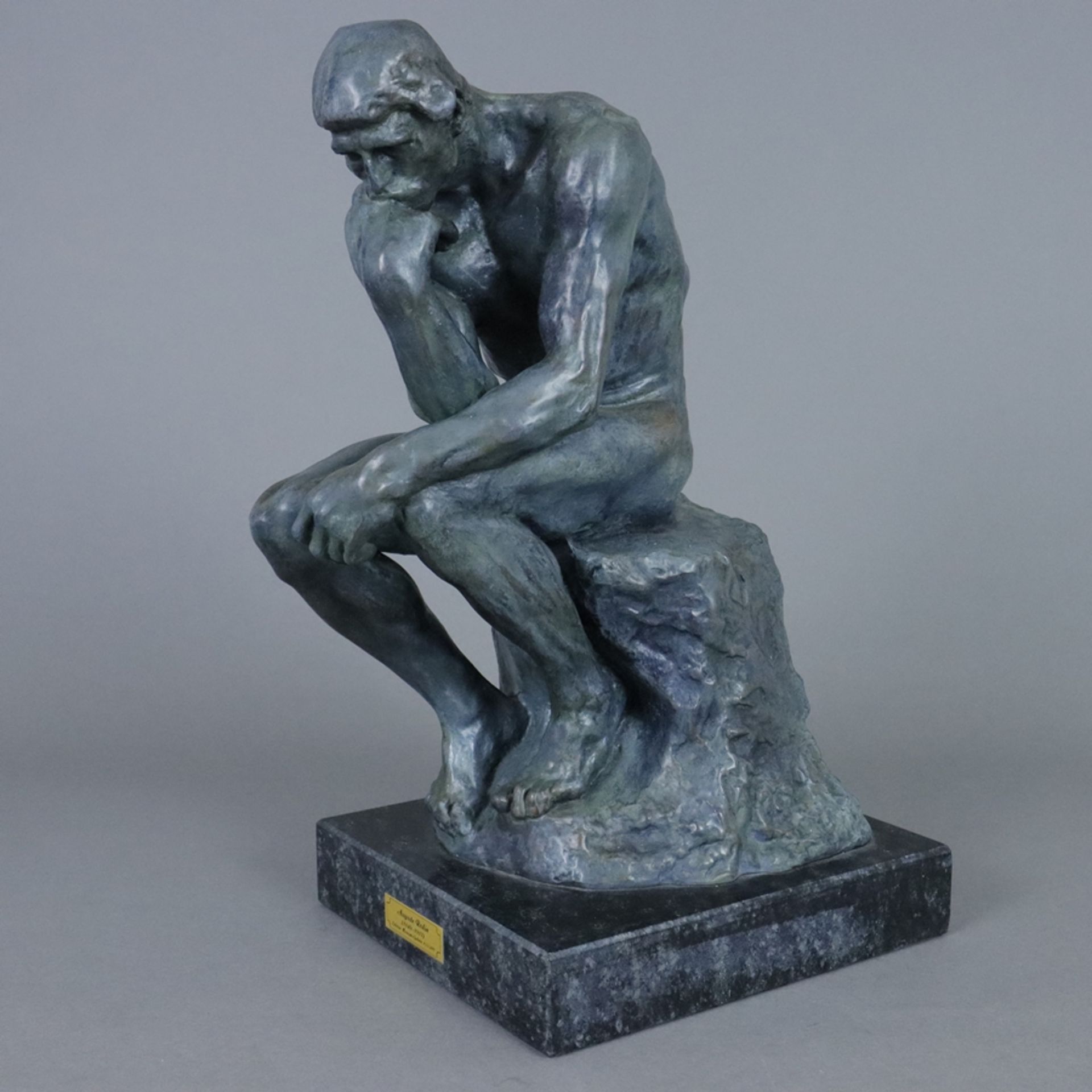 Rodin, Auguste (1840 Paris - Meudon 1917, nach) - "Le Penseur"/ "Der Denker", Museumsreplik, Kunstg - Bild 2 aus 9