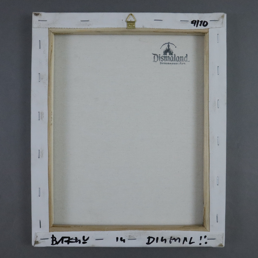 Banksy - "Dismal Canvas" mit Motiv "Welcome to Hell", 2015, Souvenir aus der Ausstellung "Dismaland - Image 6 of 7