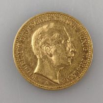 Goldmünze 20 Mark 1889 - Deutsches Kaiserreich, Wilhelm II Deutscher Kaiser König v. Preußen, 900/0