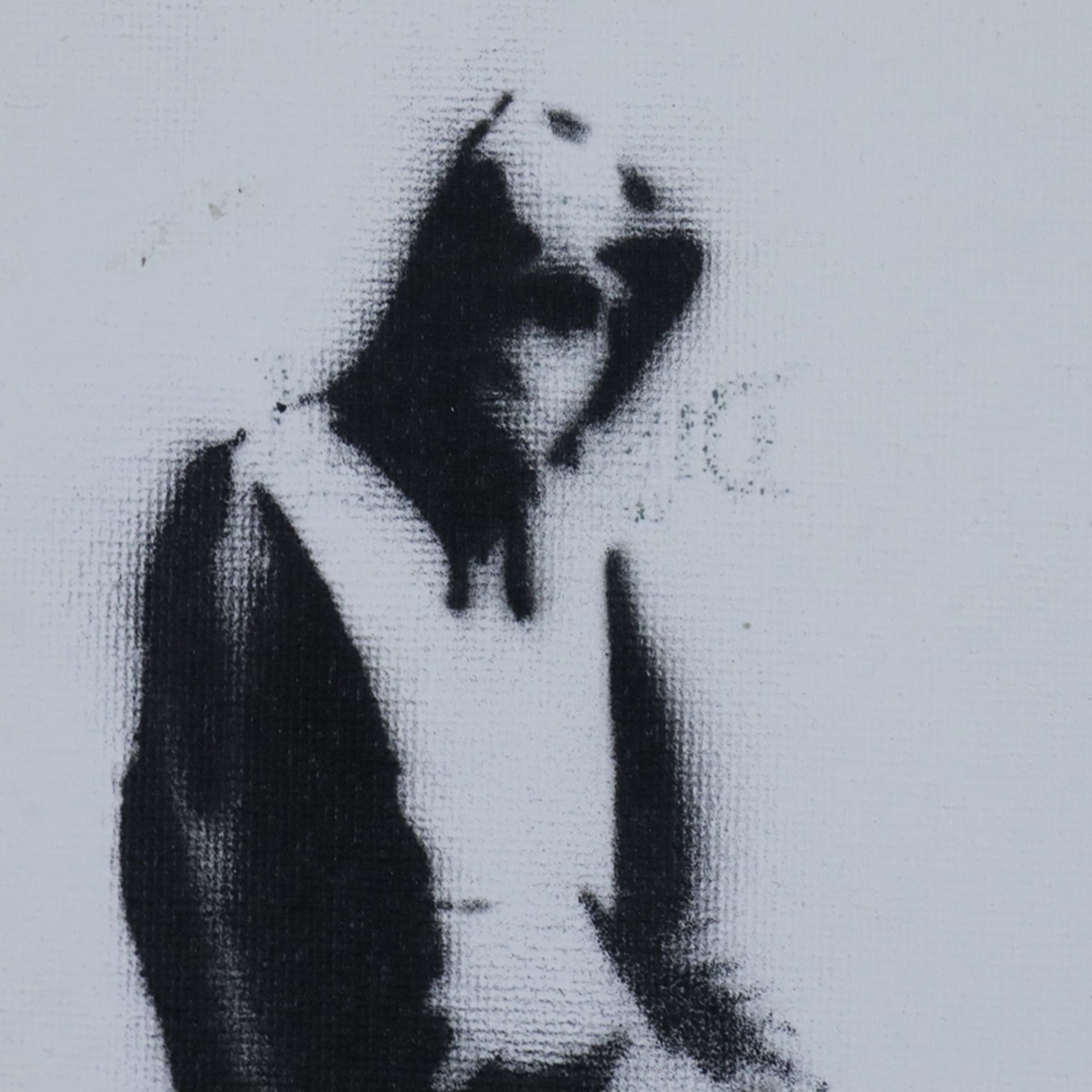 Banksy - "Dismal Canvas" mit Motiv "Haring Dog", 2015, Souvenir aus der Ausstellung "Dismaland" in  - Bild 2 aus 5