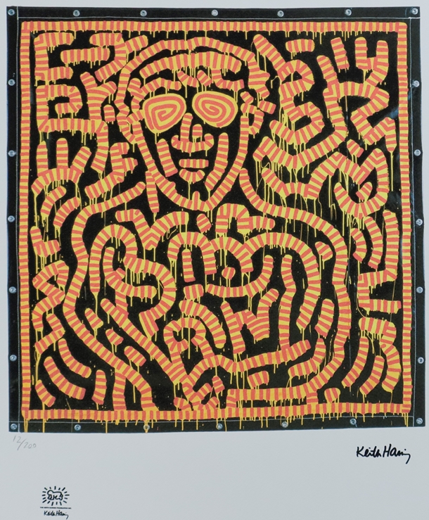 Haring, Keith (1958 Reading/Pennsylvania - 1990 New York City) - "Loneliness", Farboffsetlithografi