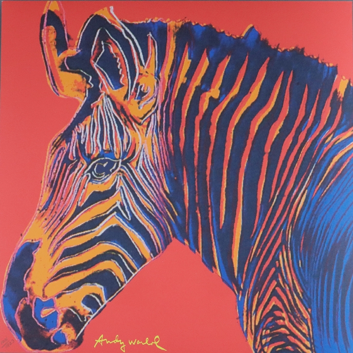 Warhol, Andy (1928 Pittsburgh - 1987 New York, nach) - "Grevy's Zebra", Granolithographie auf feste