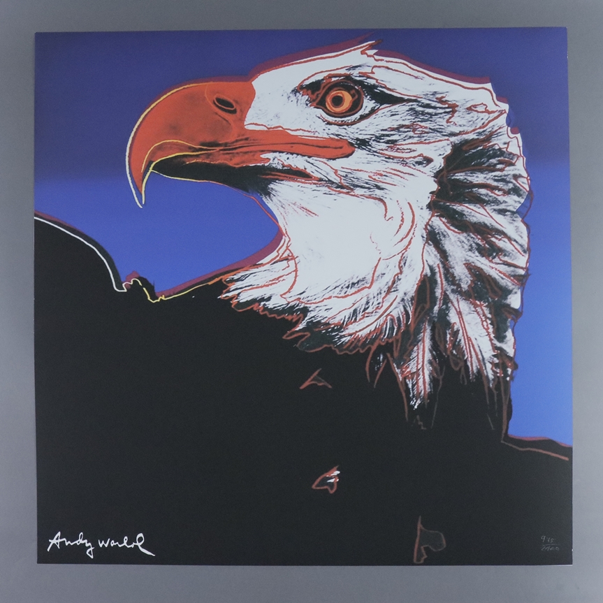 Warhol, Andy (1928 Pittsburgh - 1987 New York, nach) - "Bald Eagle", Granolithographie auf festem P - Image 4 of 4