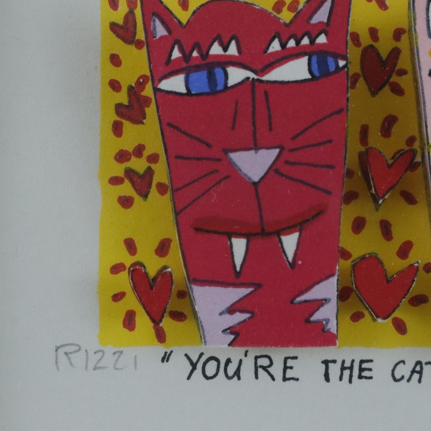 Rizzi, James (1950-New York-2011) -"You're the Cats Meow", 1990, 3-D-Farblithographie, unten in Ble - Image 4 of 4