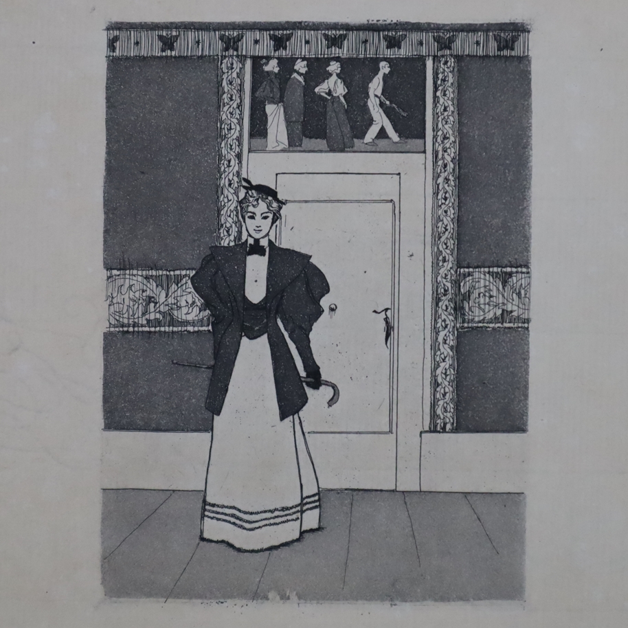 Konvolut Grafik um 1900/1920 - 7-teilig, unterschiedliche Künstler und Techniken, dabei 2x Lovis Co - Image 3 of 8