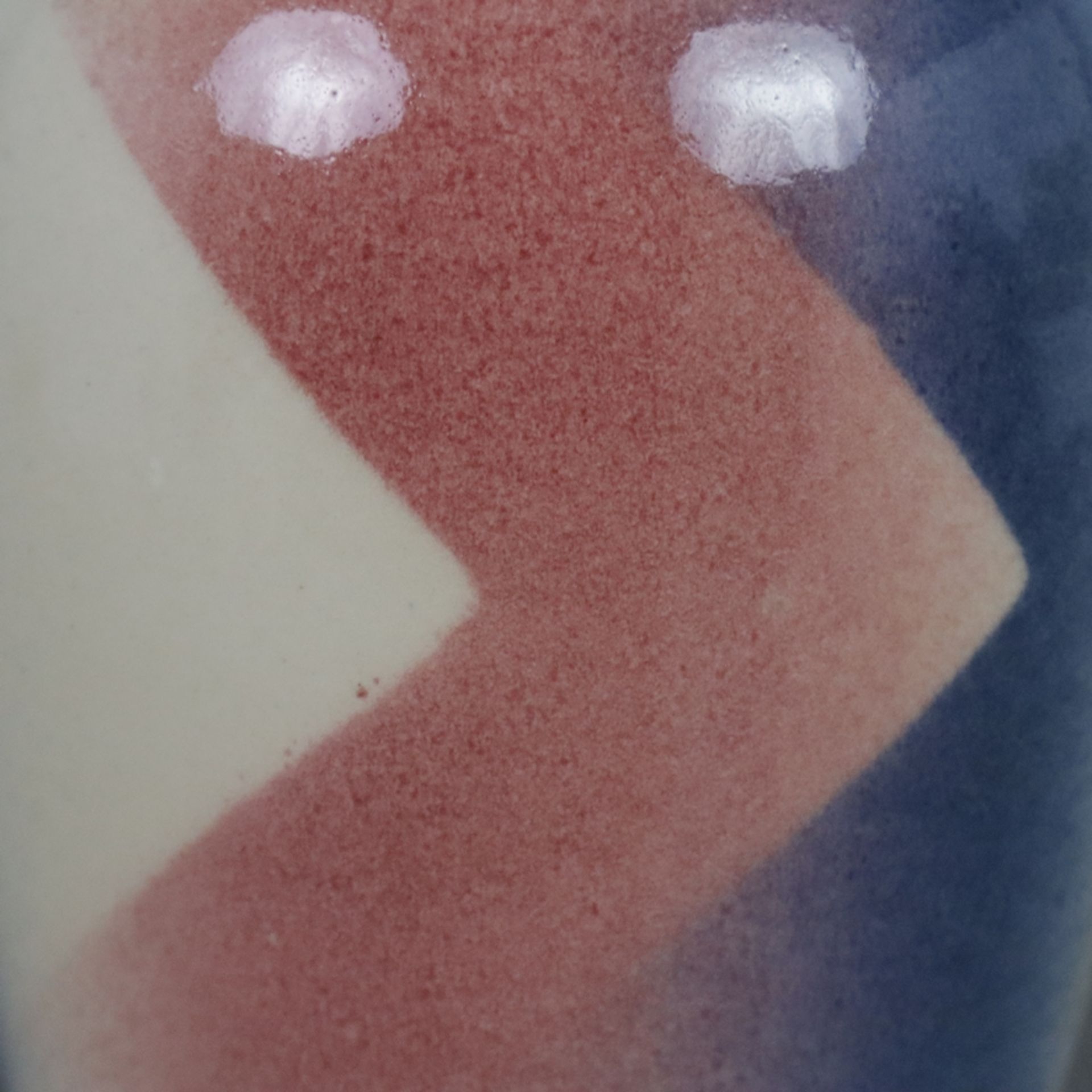 Mid Century Vase - Bay Keramik, Deutschland um 1960, Balusterform, sandfarbener Scherben, farbig gl - Bild 6 aus 8