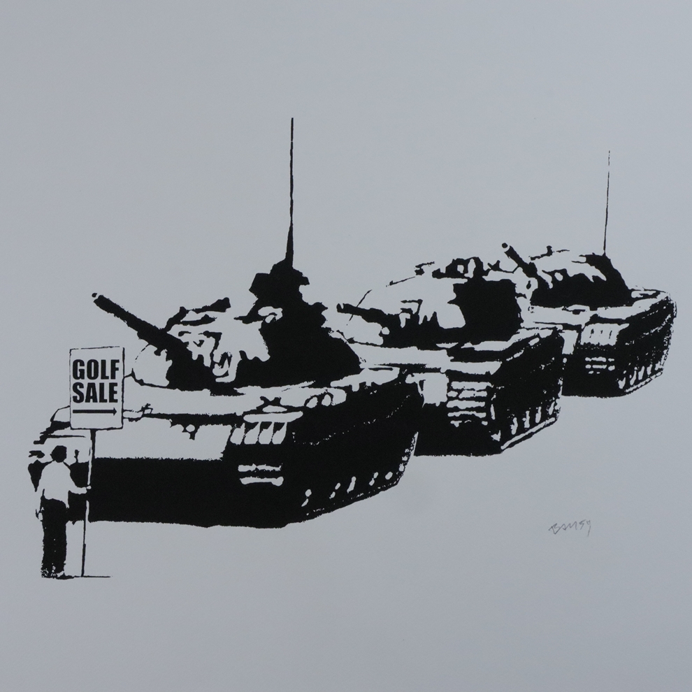 Banksy - "Golf Sale", Lithografie auf Bütten mit Blindstempel "P. O. W. Printmaking", unten rechts - Image 3 of 6