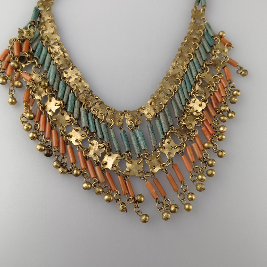 Schmuckset im altägyptischen Stil - Ägypten, 1.Hälfte 20.Jh., ca. 1920-30er Jahre, Collier und Armb - Image 5 of 6