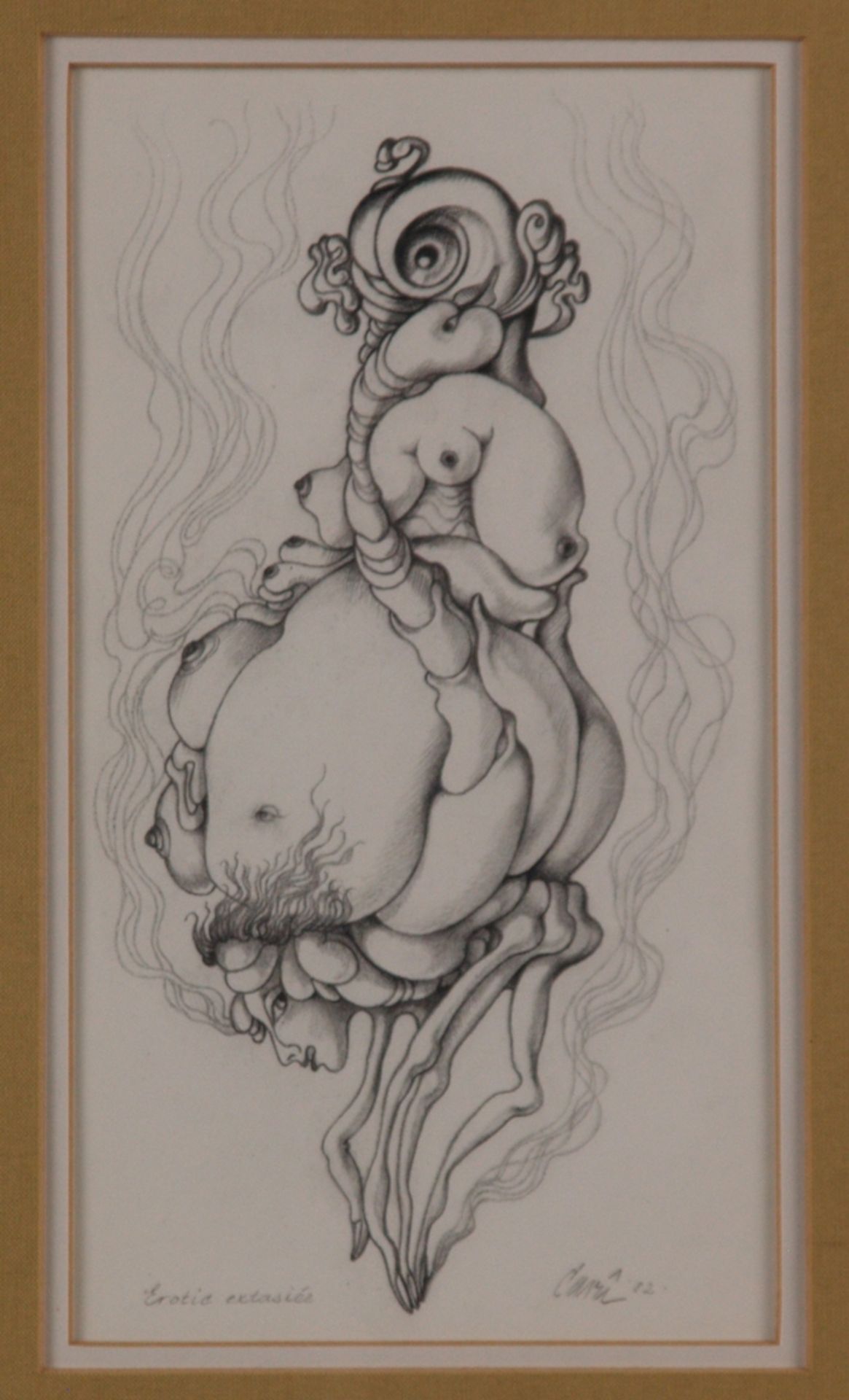 Ruppert, Carlo (Frankfurt/M. 1907 - 1997 Lützelbach) - "Erotic extasiée", Bleistiftzeichnung, signi