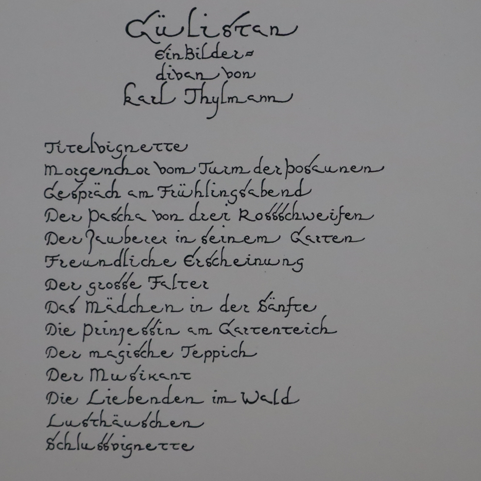 Thylmann, Karl (1888 Darmstadt - 1916 Groß-Auheim) - Zwei Mappen, 1x "Gülistan. Ein Bilderdivan", M - Image 3 of 11