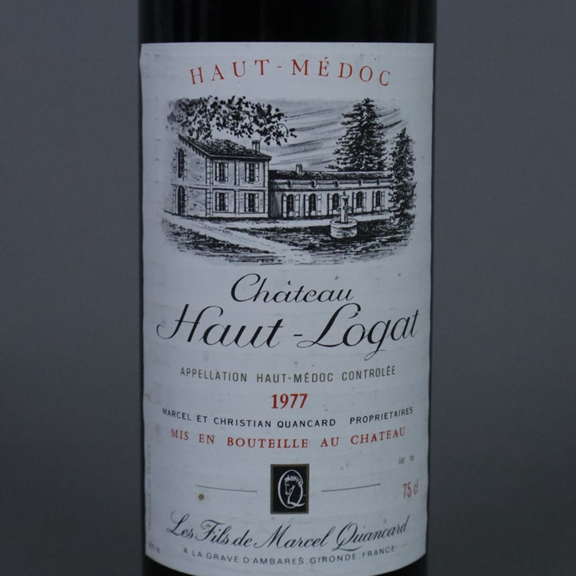 Weinkonvolut - 3 Flaschen, 1 x Château Lamartre Saint-Emilion Grand Cru, 1 x 1977 Château Haut-Loga - Image 4 of 10