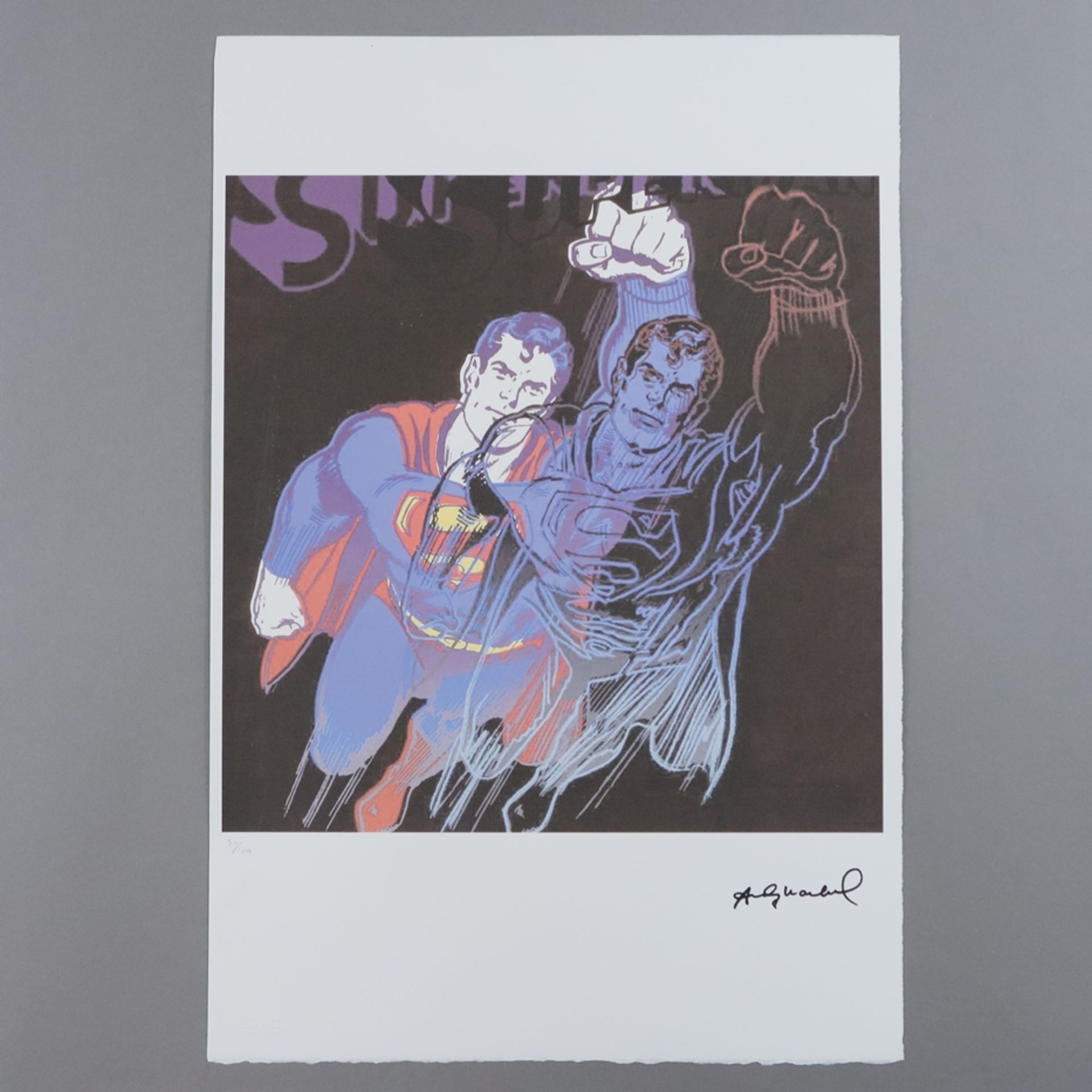 Warhol, Andy (1928 Pittsburgh - 1987 New York, nach) - "Superman", Farboffsetlithografie auf Arches - Bild 2 aus 6