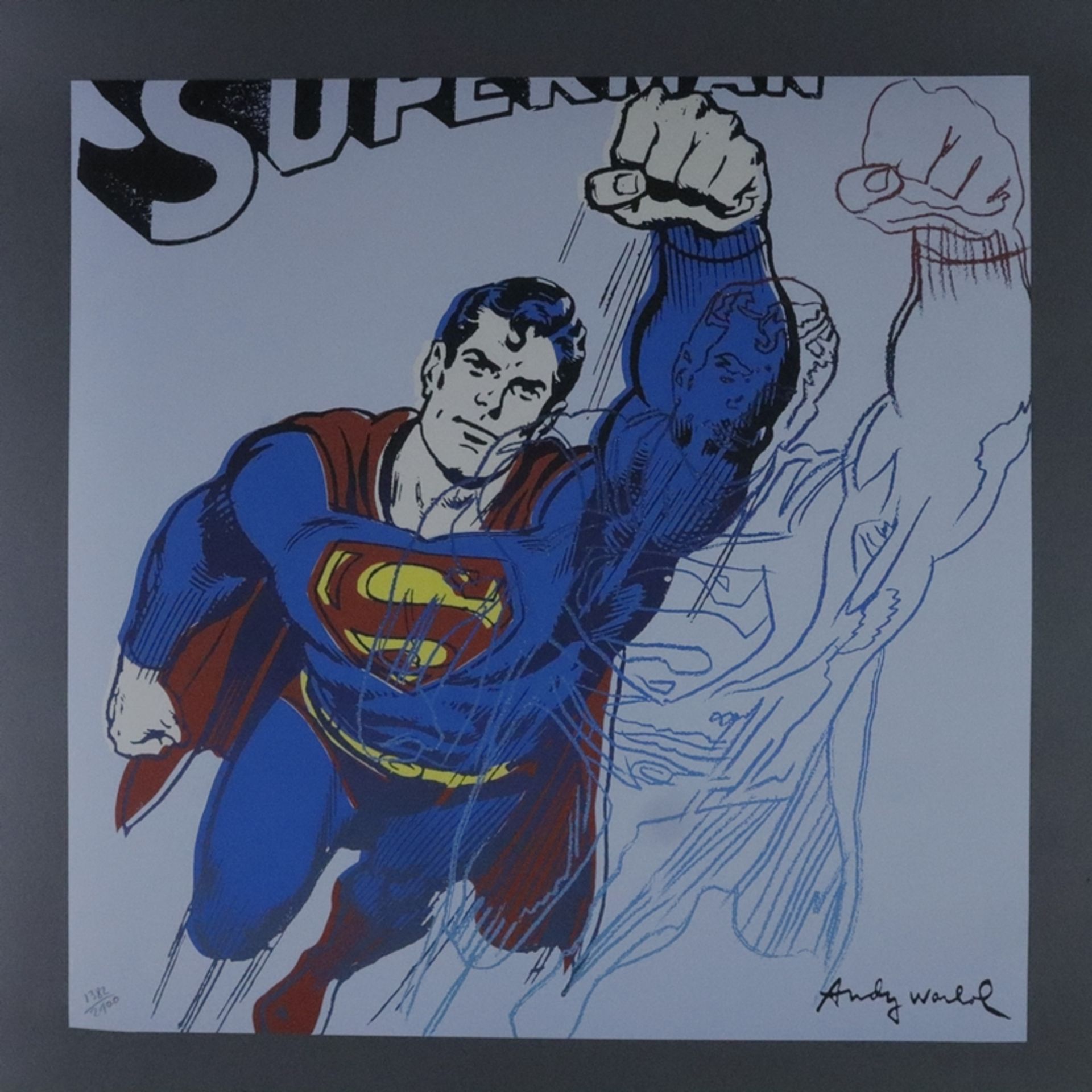 Warhol, Andy (1928 Pittsburgh - 1987 New York, nach) - "Superman", Granolithographie auf festem Pap - Bild 4 aus 4