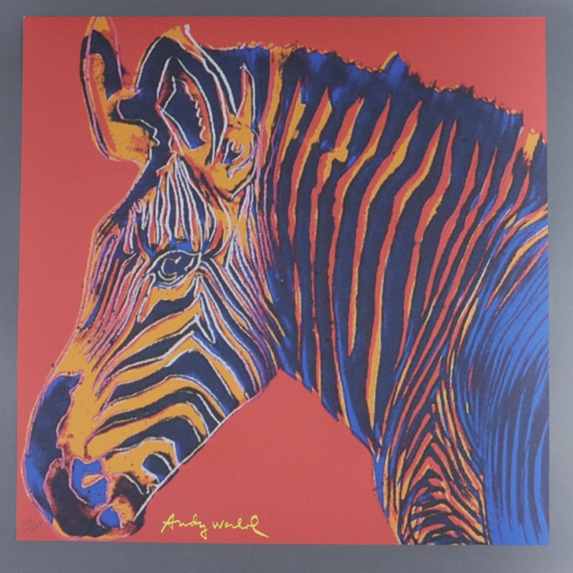 Warhol, Andy (1928 Pittsburgh - 1987 New York, nach) - "Grevy's Zebra", Granolithographie auf feste - Bild 4 aus 4