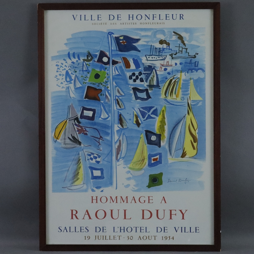 Dufy, Raoul (1877 Le Havre - Forcalquier 1953) - Hommage à Raoul Dufy Ville de Honfleur, 1954, Orig - Image 2 of 5