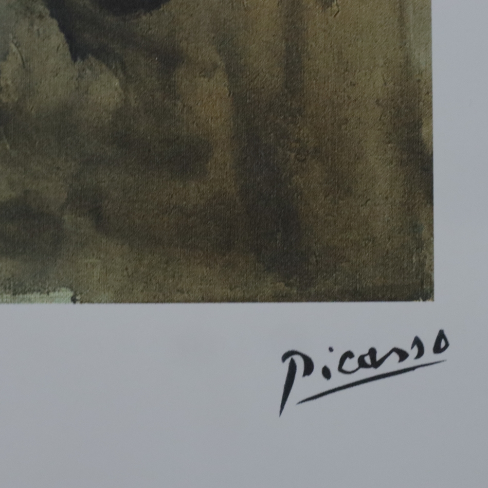 Picasso, Pablo (1881 Malaga -1973 Mougins, nach) - Kubistisches Frauenportrait, Farboffsetlithograf - Image 5 of 6