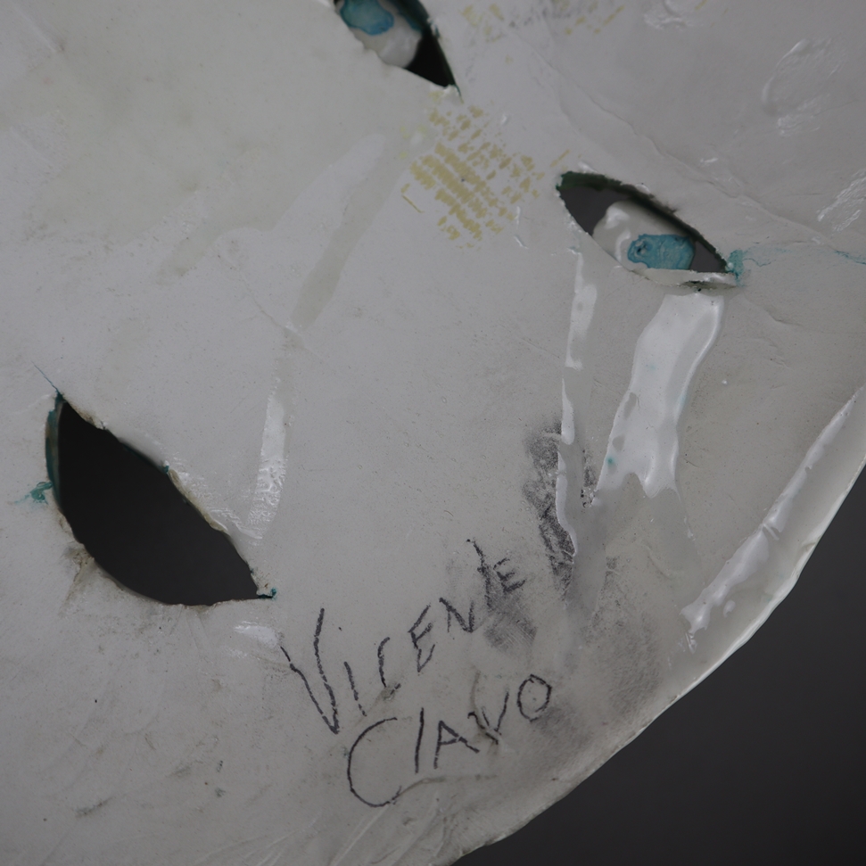 Clavo, Vicente (1923 Madrid - 1994 Balearen) - Wandmaske, Keramik, farbig gefasst, teils glasiert, - Image 9 of 9