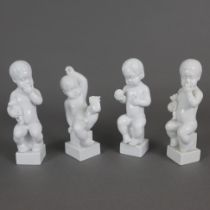 Vier Kinderfiguren - Bing & Gröndahl, Kopenhagen, Weißporzellan, glasiert, Entwurf: Svend Lindhart