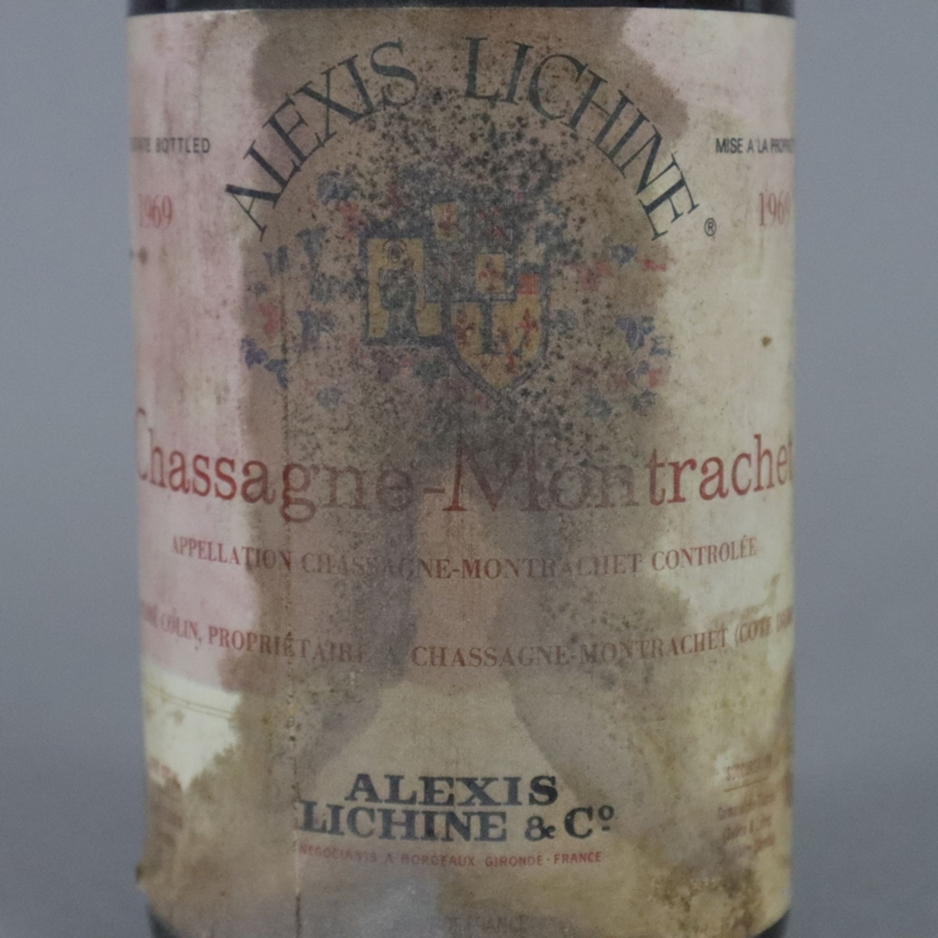 Wein 1969 Alexis Lichine Chassagne-Montrachet, Côte de Beaune, France, 750 ml, - Bild 3 aus 6