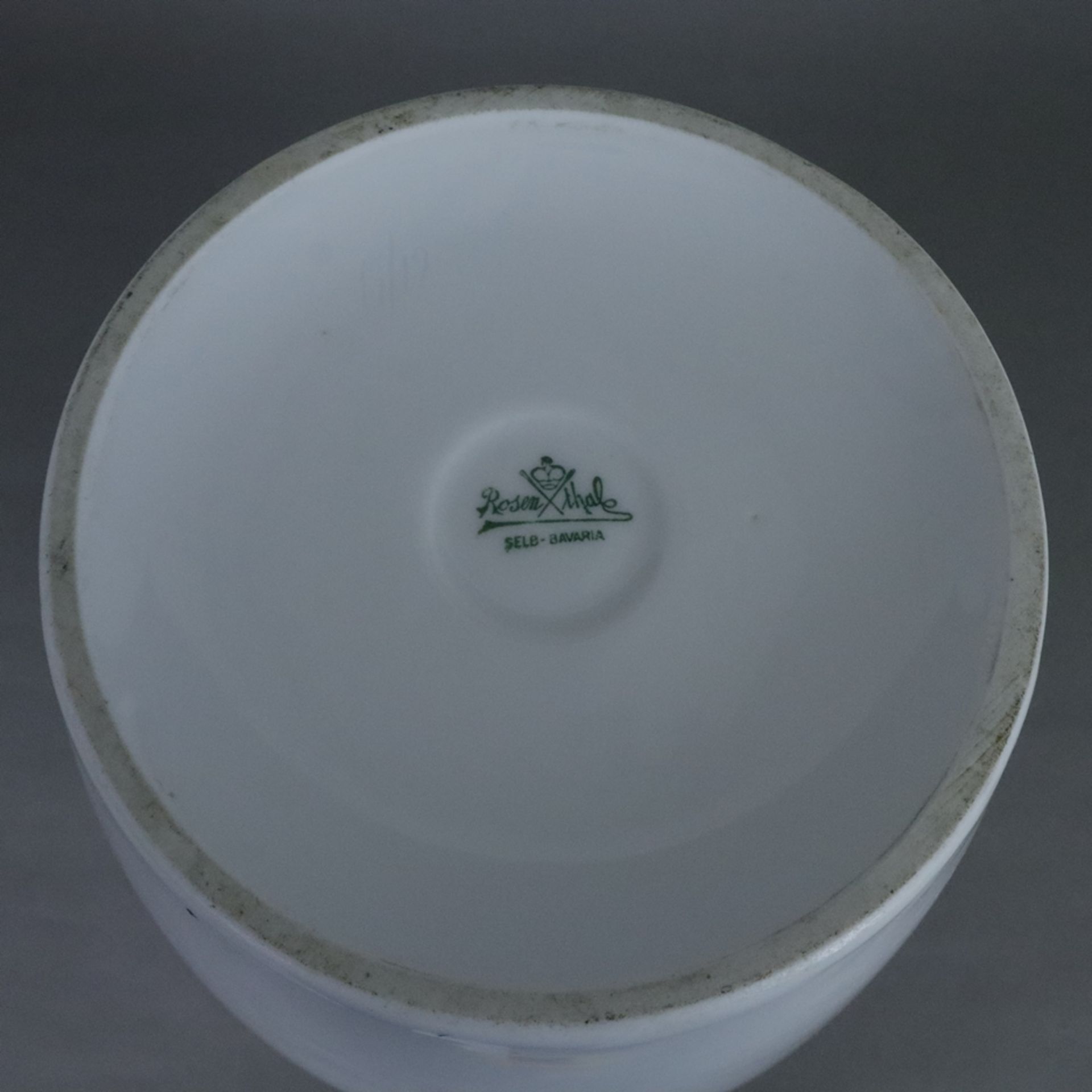 Große Balustervase - Rosenthal, Selb, schwerer Porzellanscherben, weiß, glasiert, unterseitig Manuf - Bild 5 aus 6