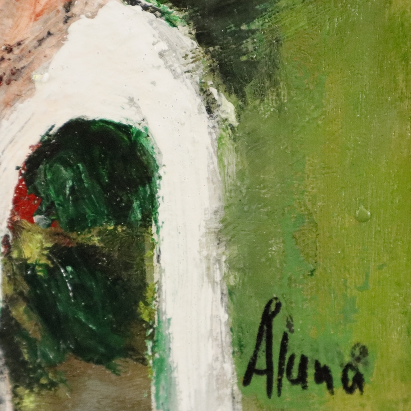 Alana (20/21. Jh. zeitgenössische deutsche Künstlerin) - "Blumen in Vase", Acryl auf Platte, unten - Image 4 of 5