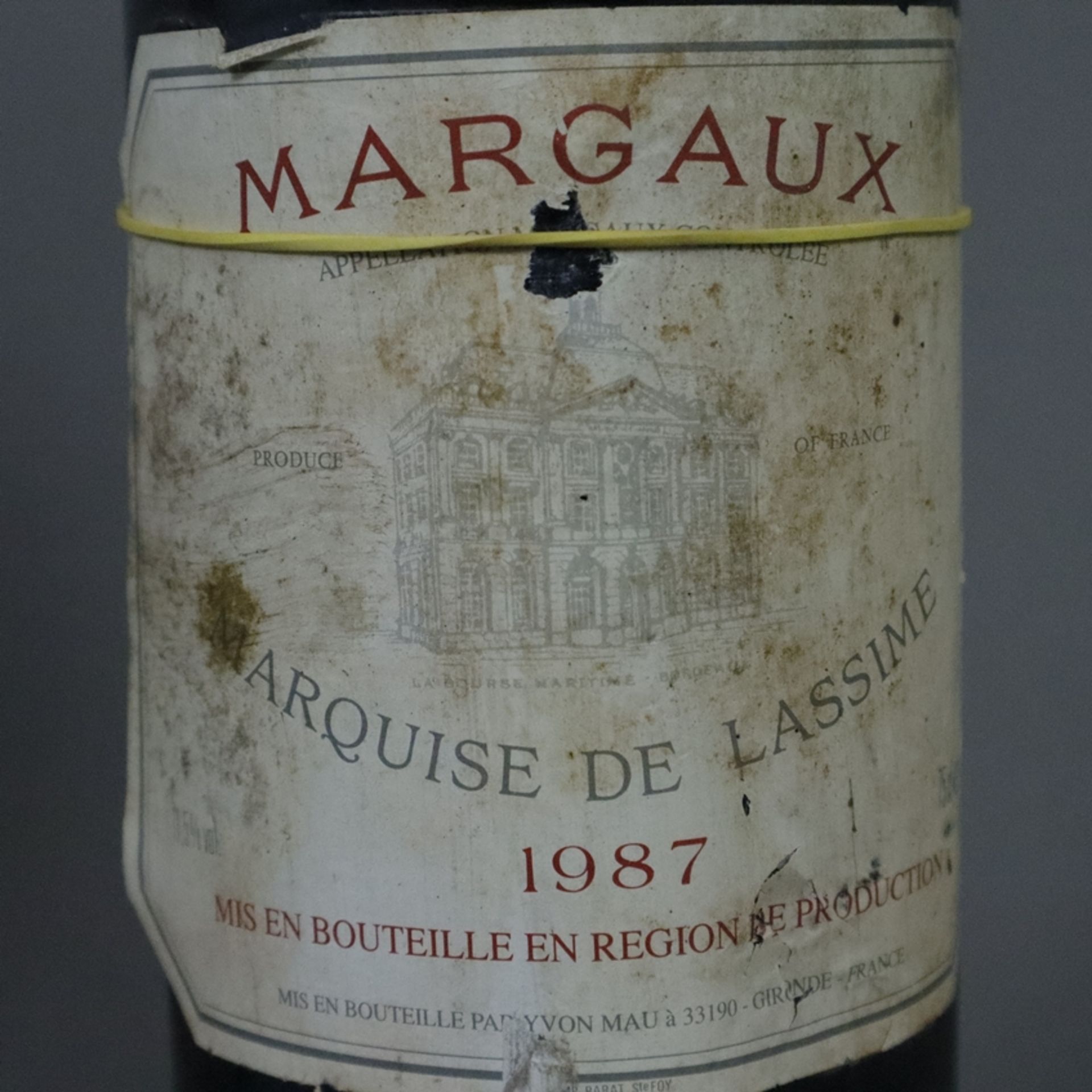Weinkonvolut - 3 Flaschen 1987 Margaux, Marquise de Lassime, France, 75 cl, Füllstand: Top Shoulder - Image 4 of 8