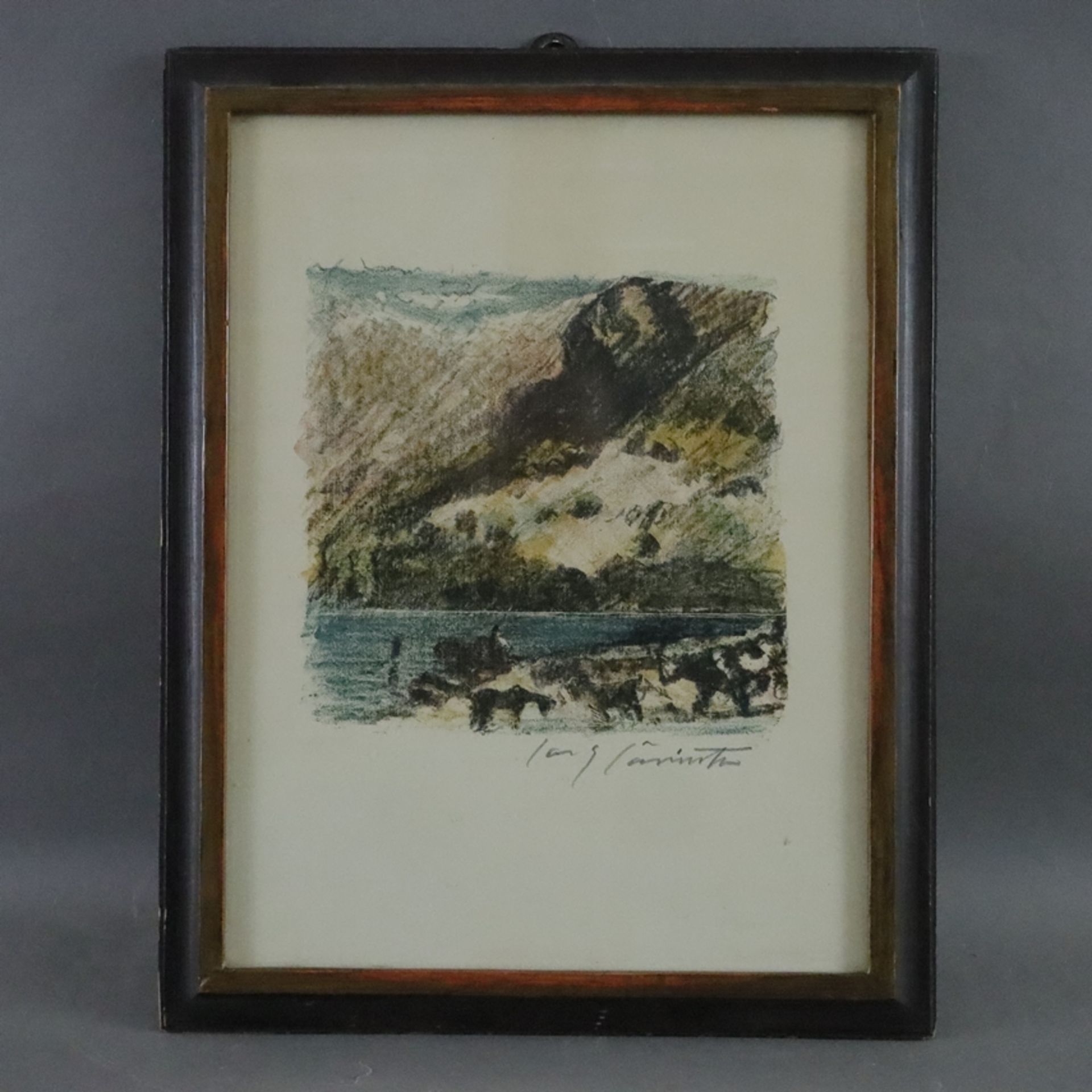 Corinth, Lovis (1858 Tapiau - Zandvoort 1925) - "Bergsee" aus der Mappe "Schweizer Landschaften" (1 - Bild 2 aus 4