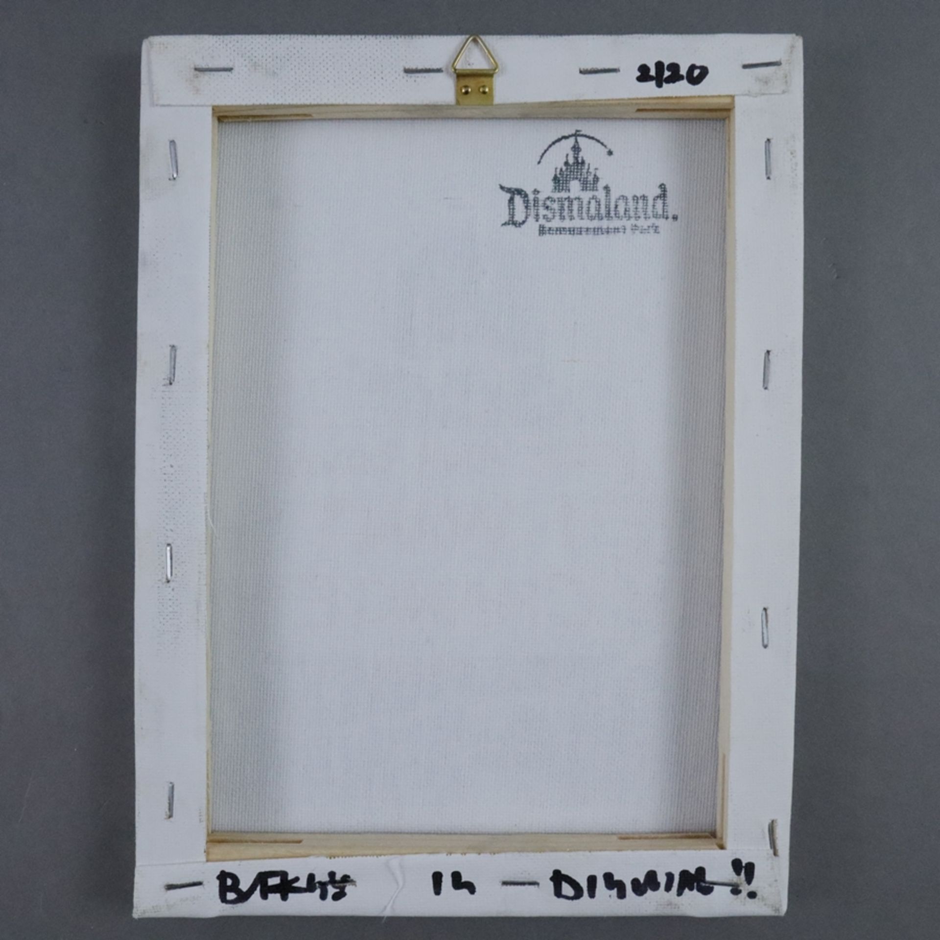 Banksy - "Dismal Canvas" mit Motiv "Keep Your Coins, I Want Change", 2015, Souvenir aus der Ausstel - Bild 4 aus 6