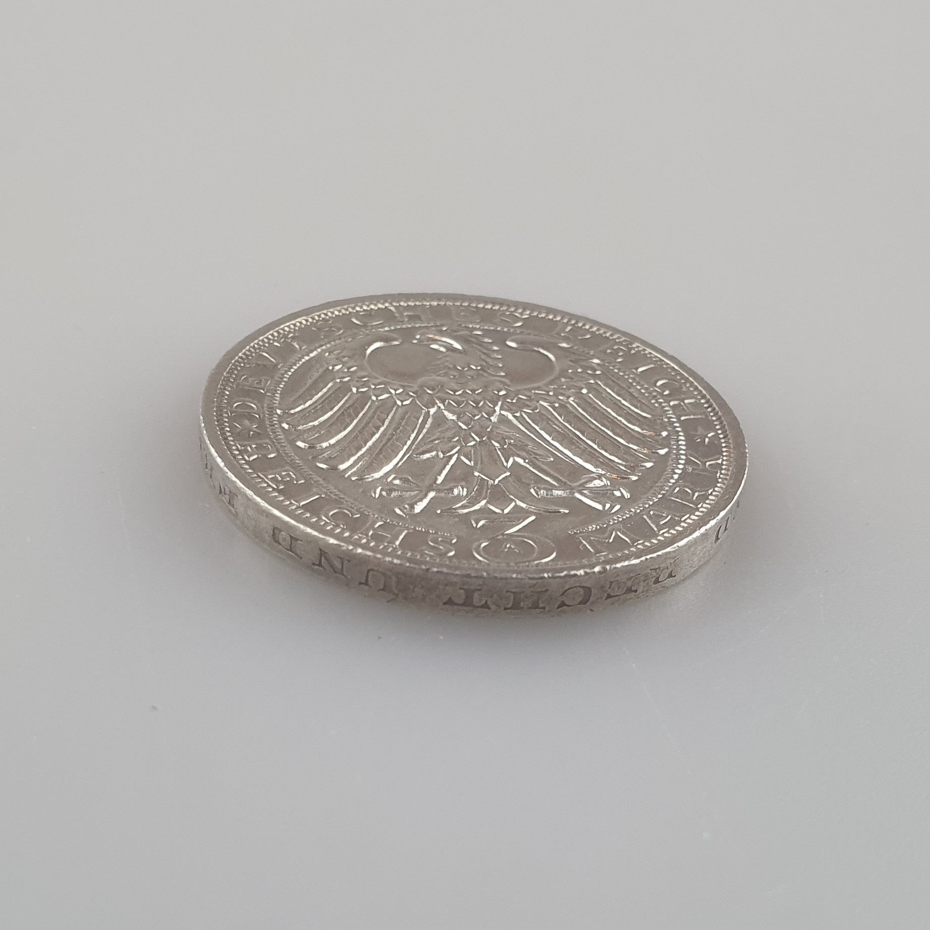 Silbermünze 3 Reichsmark 1928 - Weimarer Republik, 900 Jahre Naumburg, 500/000 Silber, Dm. 30 mm, B - Image 3 of 3