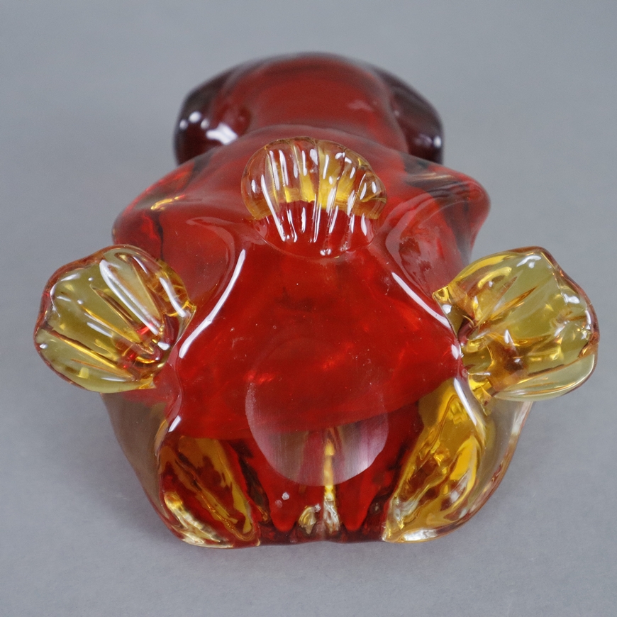 Figürliche Glasvase „Frosch“ - Vase in vollrunder Froschgestalt im Murano-Stil, rotes, gelbes und s - Image 6 of 6