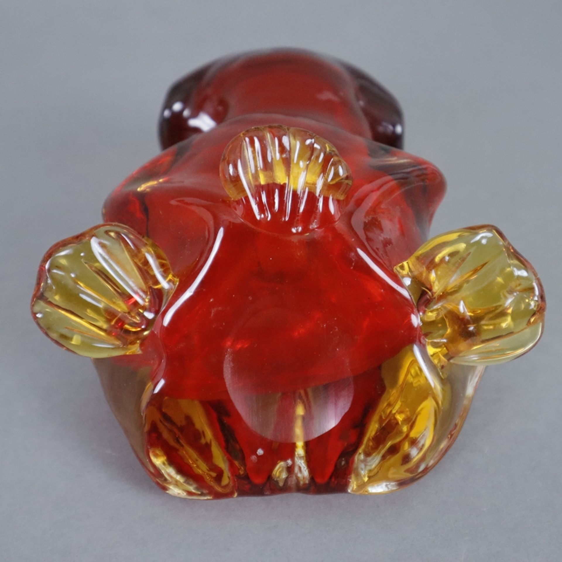 Figürliche Glasvase „Frosch“ - Vase in vollrunder Froschgestalt im Murano-Stil, rotes, gelbes und s - Bild 6 aus 6