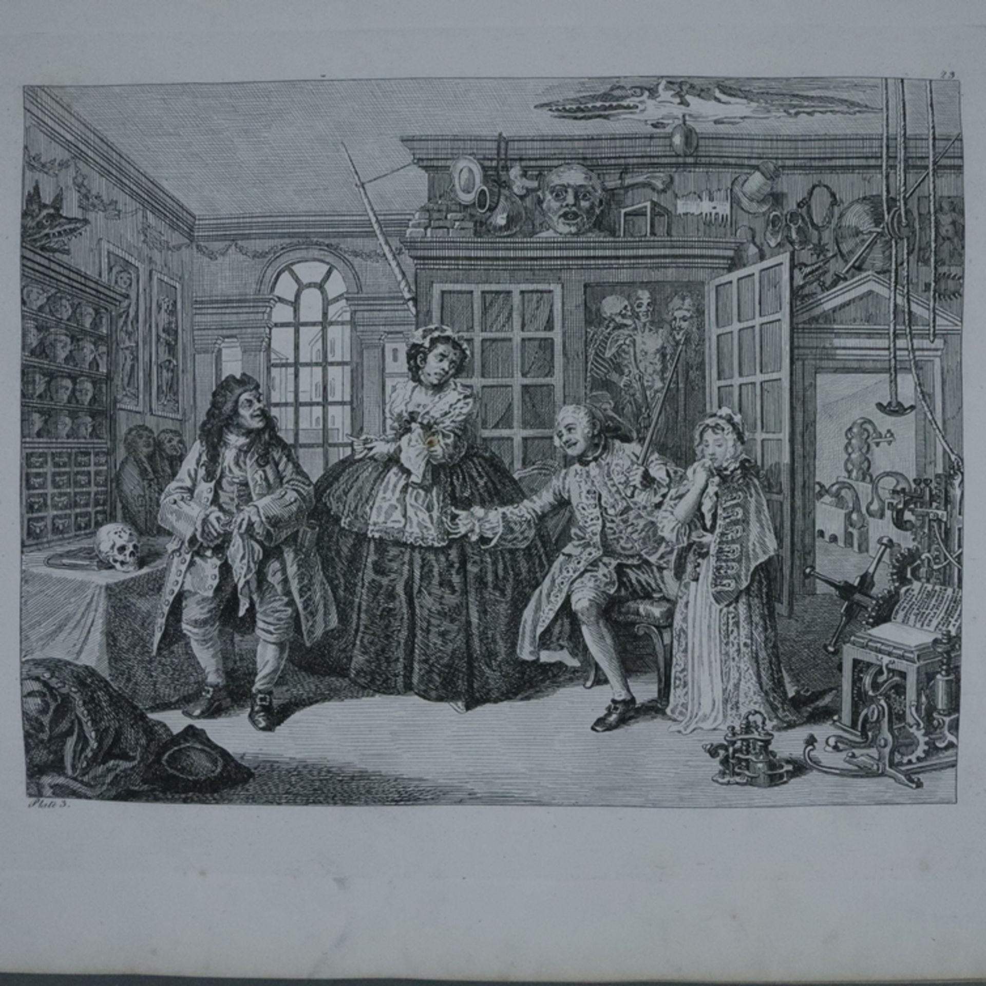 Hogarth, William (1697 London - 1764 ebenda, nach) - Hogarths Kupferstiche, Album mit 89 Kupferstic - Bild 4 aus 10