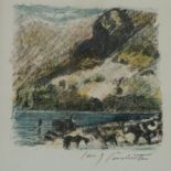 Corinth, Lovis (1858 Tapiau - Zandvoort 1925) - "Bergsee" aus der Mappe "Schweizer Landschaften" (1