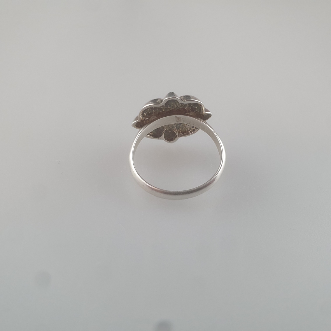 Schmuckset Ring & Paar Ohrstecker - Sterling Silber, gestempelt "925", als stilisierte Rosenblüten - Image 3 of 6