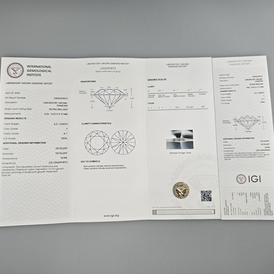 Loser Diamant von 2,21 ct. mit Lasersignatur - Labor-Brillant von idealer Qualität, Gewicht 2,21 ct - Image 4 of 6